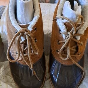 BareTraps Tan and Black Ankle Boots